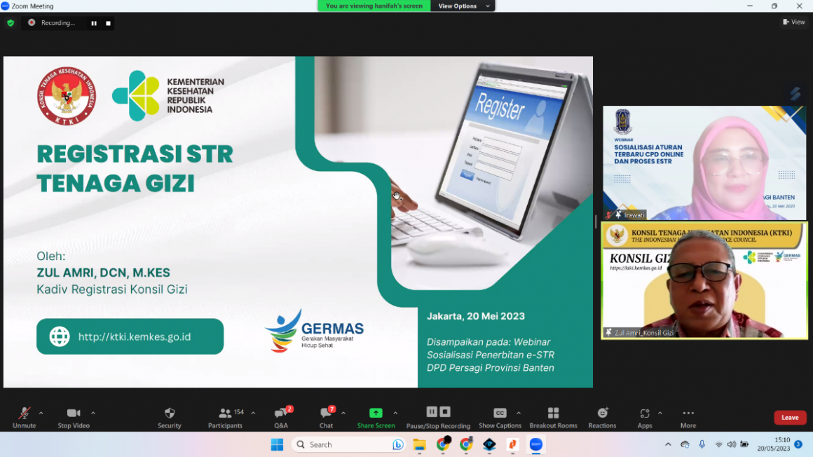 DPD PERSAGI BANTEN MENYELENGGARAKAN WEBINAR SOSIALISASI ATURAN TERBARU CPD ONLINE DAN PROSES PENGAJUAN E-STR